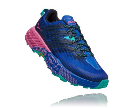 Hoka One One Speedgoat 4 - Adidasi Alergare Largi Dama Albastri / Roz | RO-it8lwgj